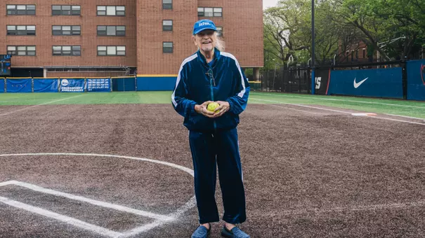 Ernie Wish on Softball Field