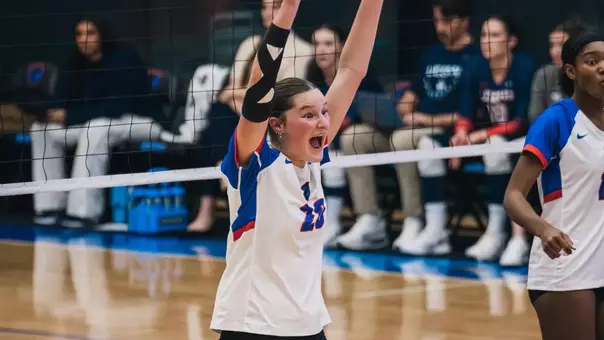 Kendall Timme celebrates after a point