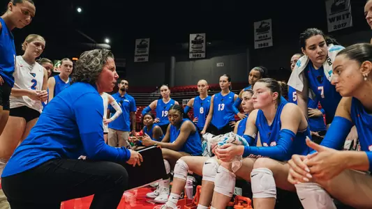 Volleyball team huddle