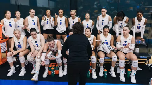 Volleyball team huddle