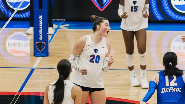 Kendall Timme celebrates a point