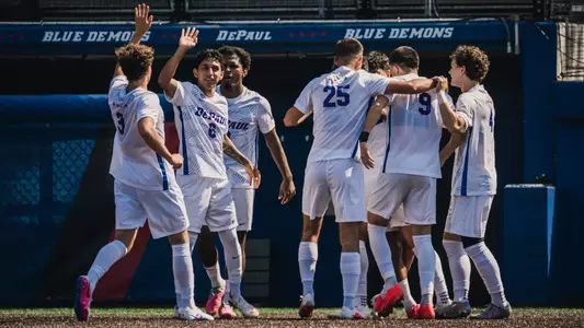 The team celebrates a goal.