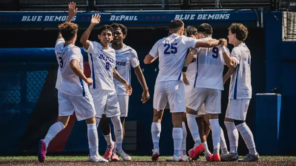 The team celebrates a goal.