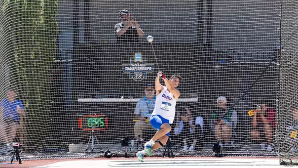 Alex Bernstein throwing the hammer.