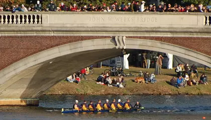 Men's Varsity Eight Takes Seventh of 42 Boats at Head of the Charles Image