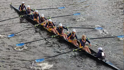 Women's Varsity Eight Takes Second in Five Boat Race in Spring Opener Image