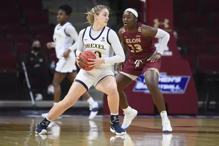 Drexel takes on Elon on day two of the 2021 CAA WomenÕs Basketball Championship at the Schar Center on Thursday, March 11, 2021 in Elon, North Carolina.