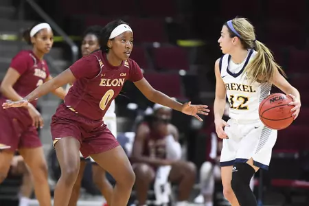 Drexel takes on Elon on day two of the 2021 CAA WomenÕs Basketball Championship at the Schar Center on Thursday, March 11, 2021 in Elon, North Carolina.