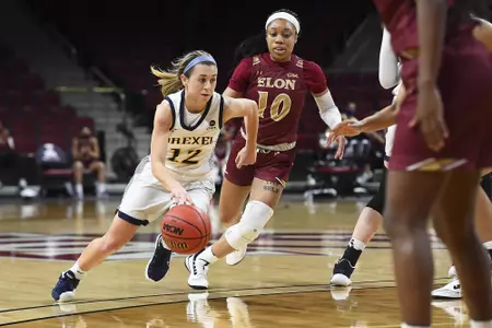 Drexel takes on Elon on day two of the 2021 CAA WomenÕs Basketball Championship at the Schar Center on Thursday, March 11, 2021 in Elon, North Carolina.