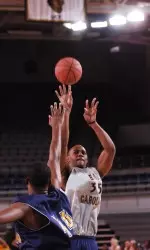 Mike Castro scored eight points and grabbed six boards during the Purple-Gold game.
