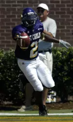 Aundrae Allison leads the Pirates with 59 catches for 684 yards and four touchdowns.