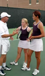 Coach Tom Morris, Gillie Bailey and Kirstin Buchanan