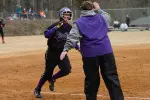 Charina Sumner Is Congratulated By Coach Kee After Hitting Her First Collegiate Home Run