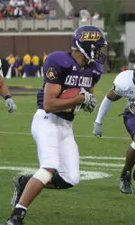 WR Alex Taylor in action during last year's Purple-Gold game.