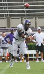 Patrick Pinkney attempts a pass during ECU's first intra-squad scrimmage of the fall Saturday.