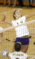 Sophomore middle blocker Lizzy Bruin collected seven kills and three blocks against Houston