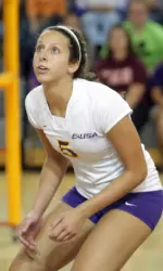 Redshirt sophomore middle blocker Erica Banning led the team with nine kills and three blocks against Rice