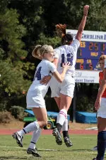 Jessica Swanson (19) celebrates her game-winning goal with teammate Bailey Wilcox