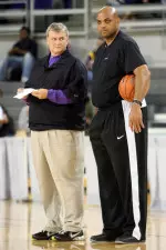 Coach Mack McCarthy and Charles Barkley