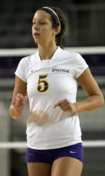Erica Banning collected 11 kills and six blocks in the match against UCF