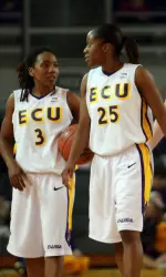 2008 Preseason All-Conference USA Team Members Jasmine Young (3) and LaCoya Terry (25)