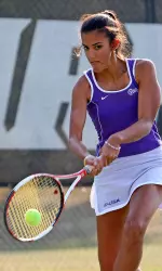 Sheelah Iyengar teamed with Luiza Borges for a doubles win against N.C. Central.