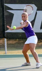 Varinia Soler teamed with Hannah Priest to clinch the doubles point against Liberty Thursday.