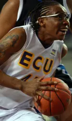 Nicole Days pulled down six rebounds in her final game as a Lady Pirate