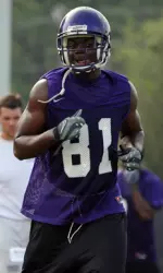 WR Darryl Freeney gets in some early work before the rain arrived Friday night.