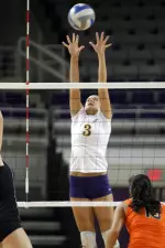 Stephanie Turner totaled eight kills and eight digs against Delaware on Friday afternoon