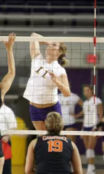 Britney Roper tallied 12 kills for the Pirates Friday.