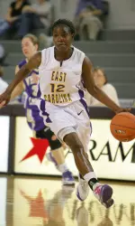 Sophomore Ashley Clarke leads the Lady Pirates in scoring at 13.5 points per contest