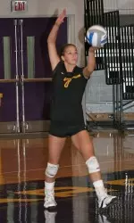 Senior setter Hannah Fenker picked up a career-high five block assists against Marshall last Saturday