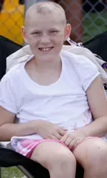 The ECU soccer team will wear pink jerseys today in support of Riley Philpot (above) and her battle with cancer