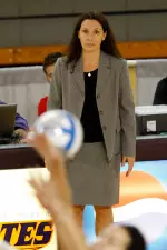 Head Coach Pati Rolf looks on as her Pirates defeat UCF