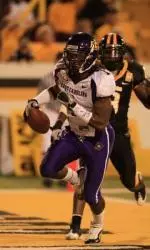 Senior Giavanni Ruffin scored his first rushing touchdown for the Pirates in the fourth quarter. (Photo by Bobby McDuffie)