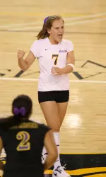 Freshman Shelby Beasley recorded a team and career-best 23 digs Friday against SMU