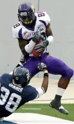 Junior Lance Lewis set the Pirate single-season touchdown reception record with his 11th in the first quarter.