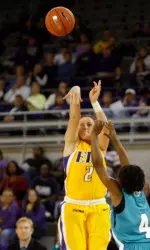 Senior Allison Spivey moved into fourth-place on the program's career three-point field goal list with four triples Sunday.