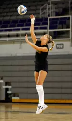 Junior Amanda Lutzow led the offense with six kills against Tulsa Friday