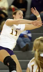 Junior Britney Roper tied for the team lead with eight kills Sunday at SMU