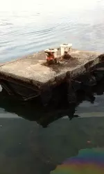 Remnants of the USS Arizona, sunk in the attack on Pearl Harbor.
