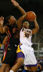 Sophomore Shala Hodges scored a team-high 11 points Sunday at Charlotte.