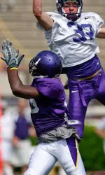 One of 71 passes during ECU's 2010 Purple-Gold Game