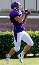 Freshman Zico Pasut hauls in a touchdown pass from Shane Carden to end the final drive of the scrimmage.