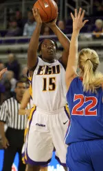 Junior Chareya Smith was one of three ECU players to score in double figures at Southern Miss Sunday.