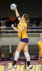 Kelly Derby led the Pirates with nine kills against Tulsa Sunday