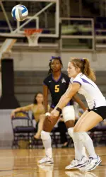 Sophomore Shelby Beasley posted a team-best 16 digs Sunday against Southern Miss.