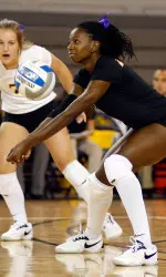 Sophomore Whitney Campbell hit .425 last weekend at Rice with 18 kills in two matches.