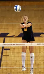 Senior Amanda Lutzow paced ECU in both kills and digs Friday against UAB.